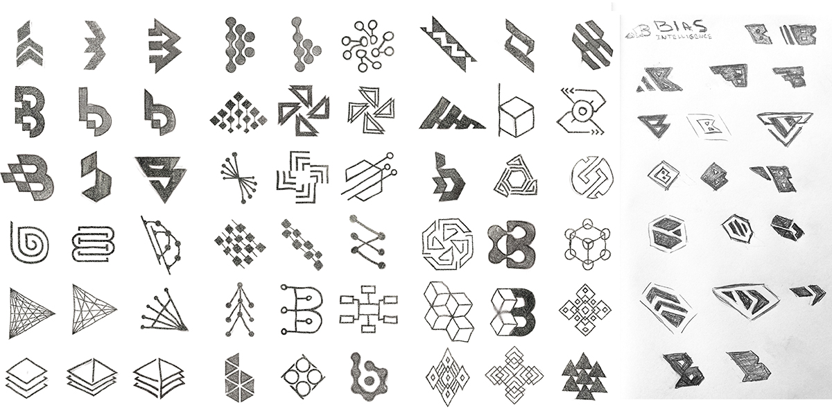 collection of pencil sketch logos