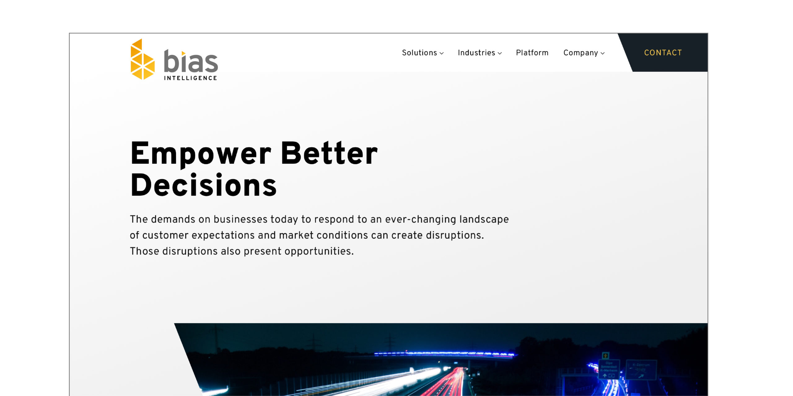 screenshot of the new bias logo on their website
