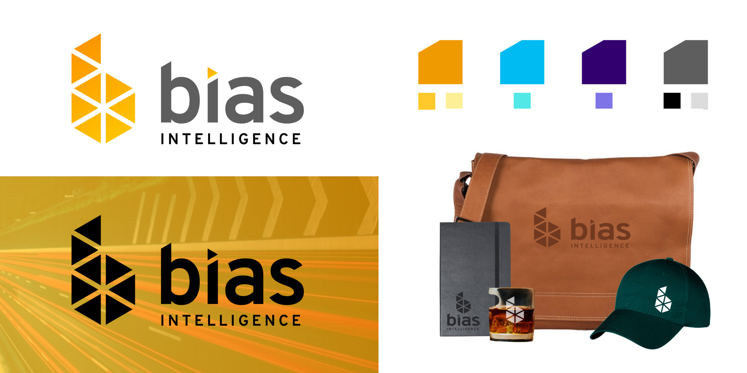 bias logo on various backgrounds and on promotional items