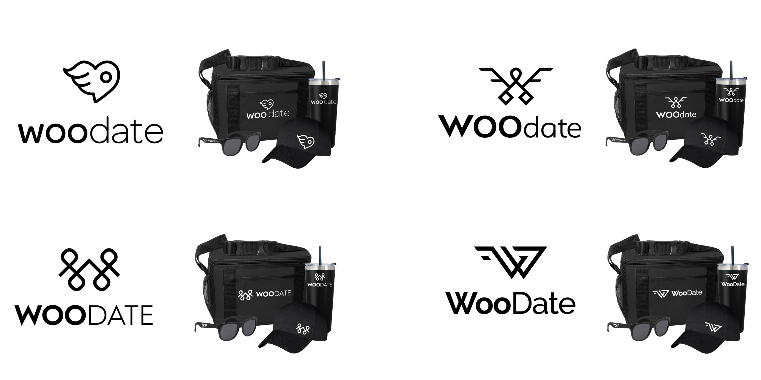 new logo for woodate; a half heart with wings that doubles as a map pin