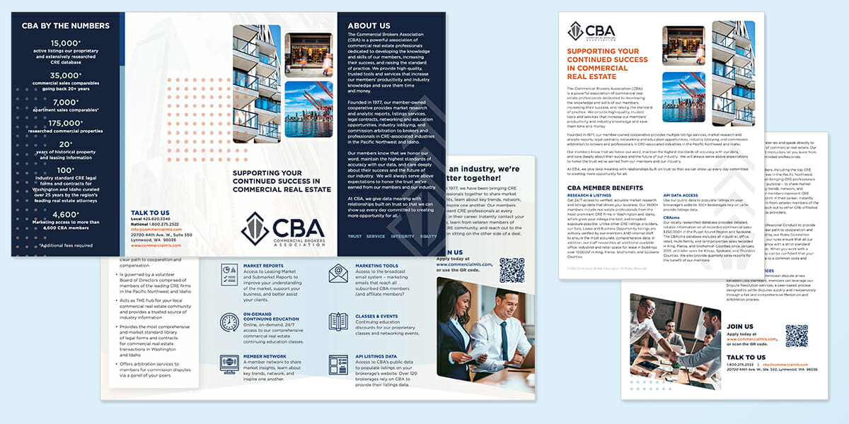 Commercial Brokers Association marketing brochure and flyer 
