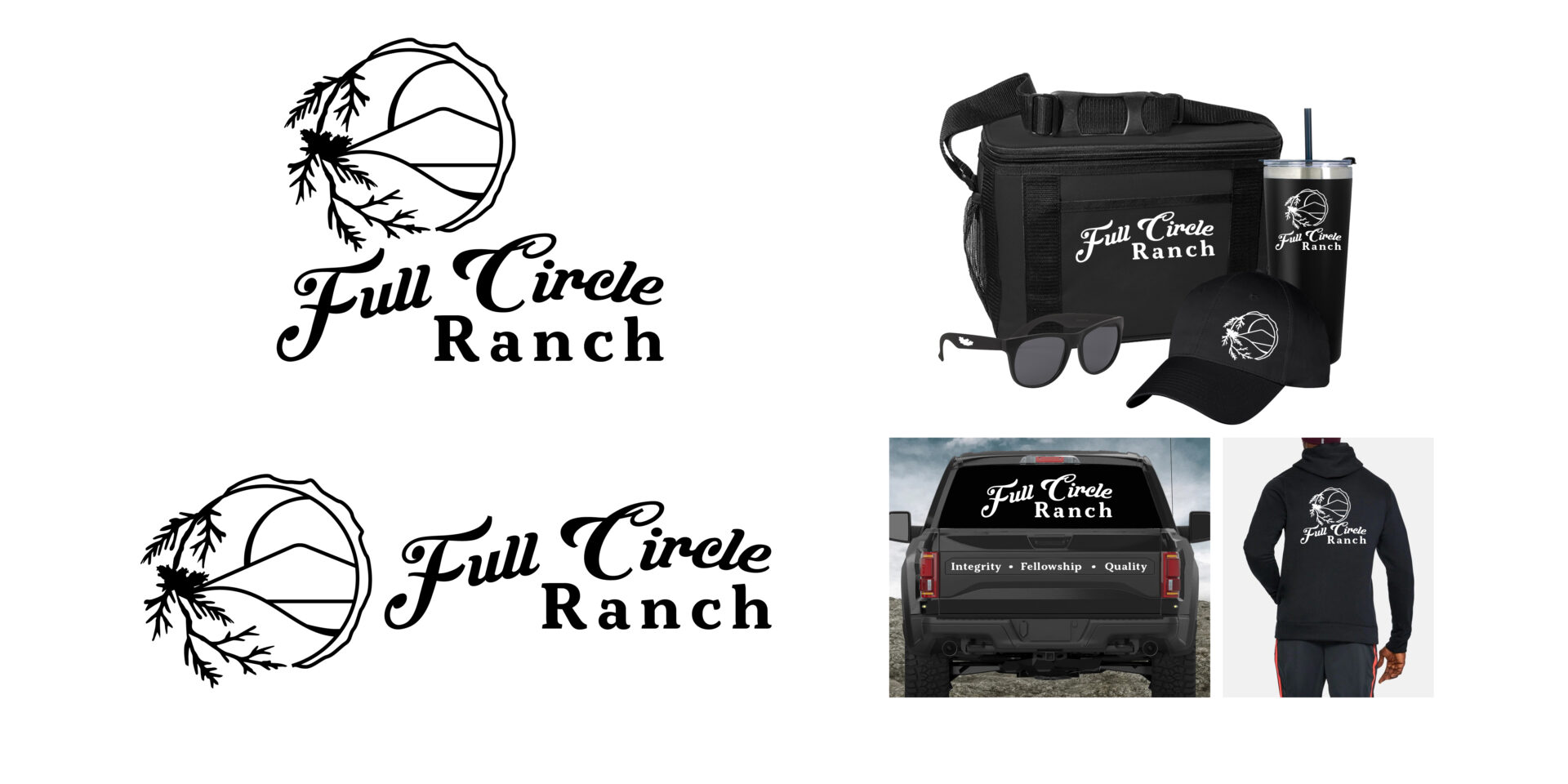 Logo concept 2 for Full Circle Ranch feminine but strong Western Logo