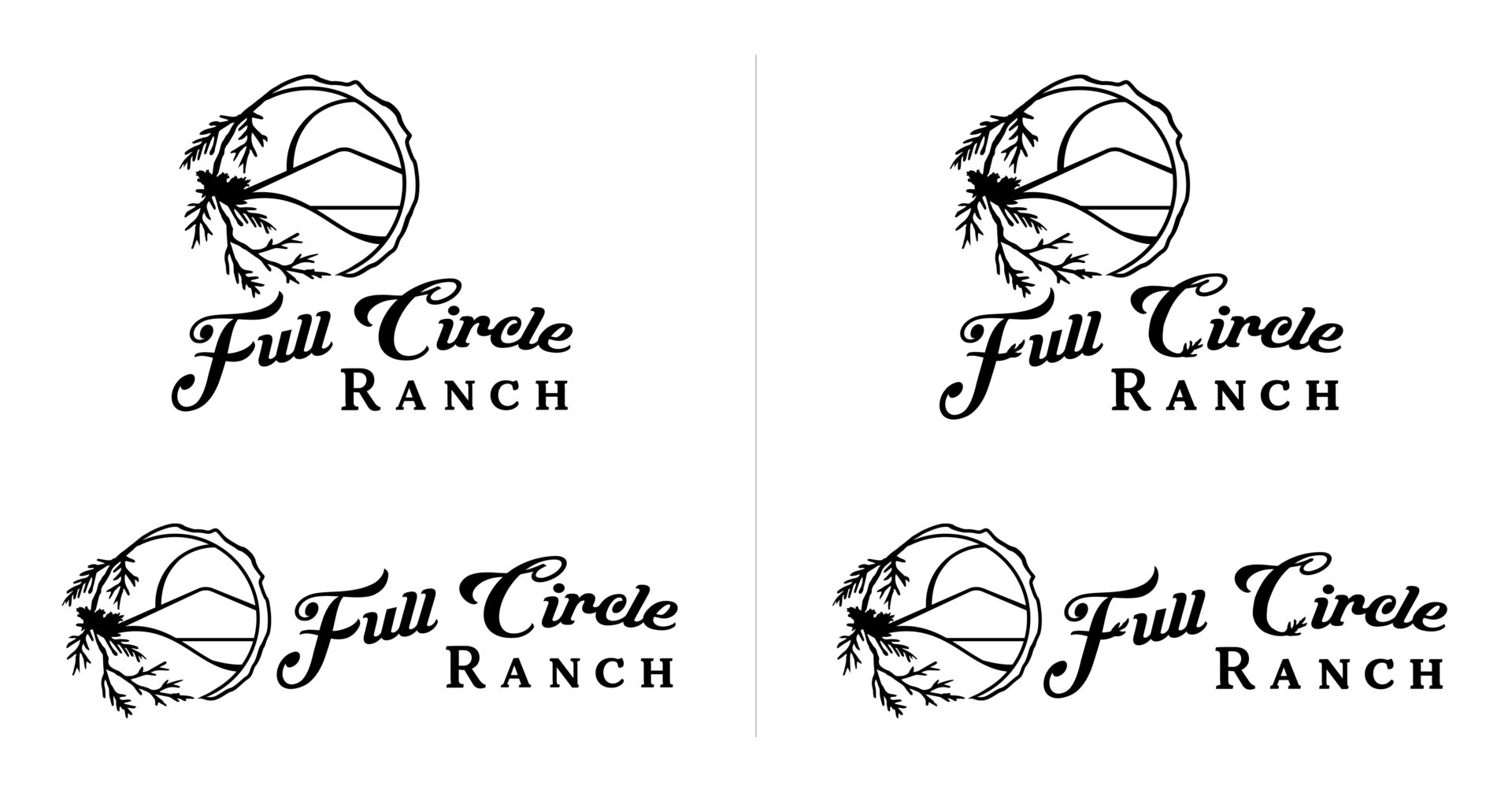 Logo refinements for Full Circle Ranch feminine but strong Western Logo
