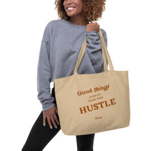 Hustle - Copper - Large organic tote bag