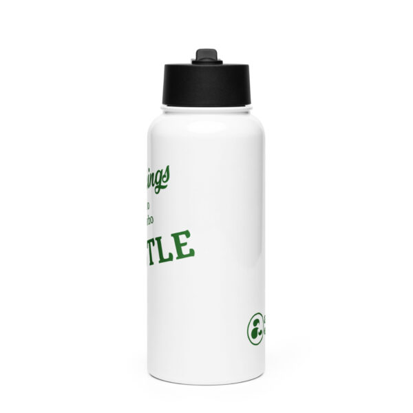 Hustle - Green - Stainless steel water bottle with a straw lid - Image 2
