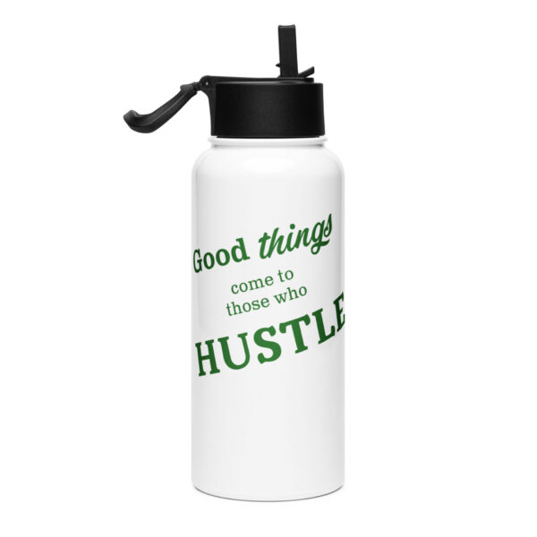 Hustle - Green - Stainless steel water bottle with a straw lid