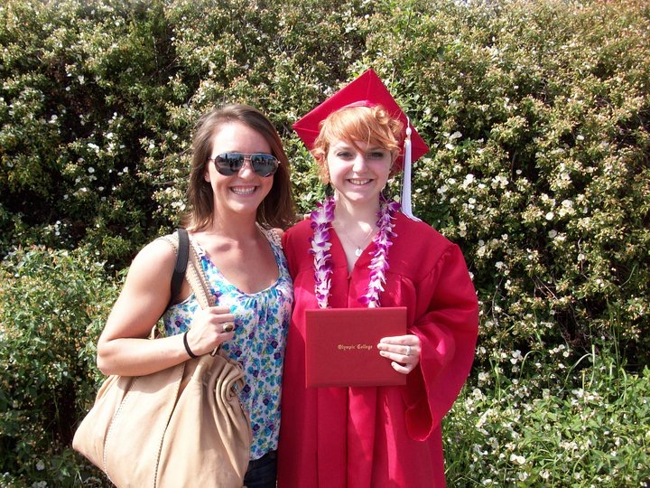 Amber and Chelcie at community college graduation