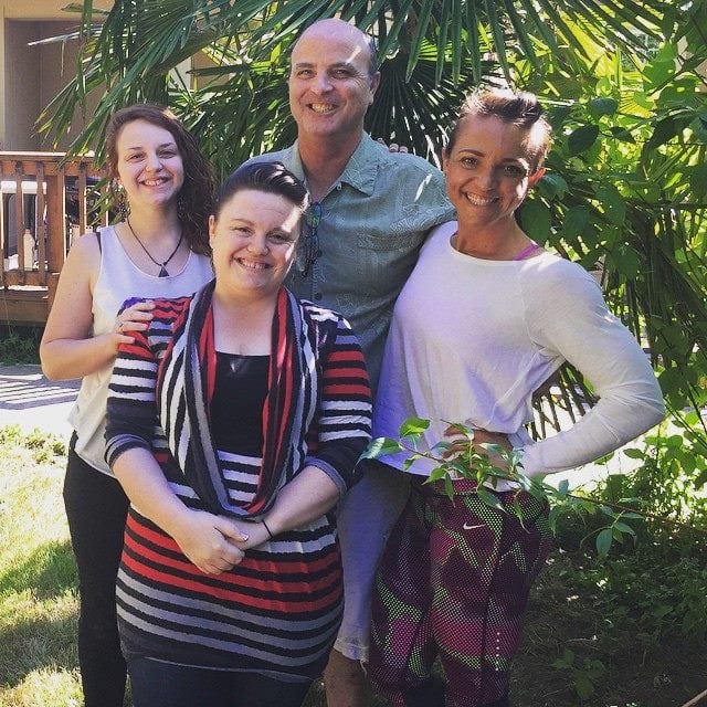 Chelcie, Samantha, Dad and Amber at Easter