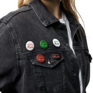 Strikethrough MENTAL Health – Set of pin buttons